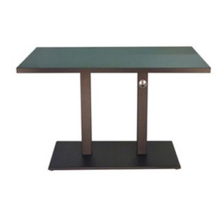 EmuAmericas 48 in Rectangular Lock Table w/ Solid Top & Pedestal, Aluminum