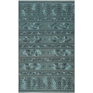Safavieh Palazzo Black/ Turquoise Over dyed Chenille Rug (5 X 8)