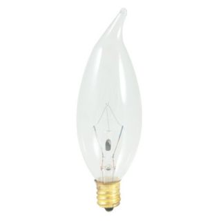 Bulbrite Clear CA10 Flame Tip Candelabra Base Incandescent Light Bulb   30 pk.