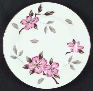 Noritake 5473 Dinner Plate, Fine China Dinnerware   Pink Dogwoods,Gray & Brown L