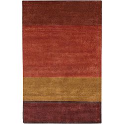 Hand knotted Mandara Multicolor Wool Rug (79 X 106)