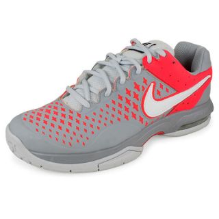 Nike Women`s Air Cage Advantage Tennis Shoes Gray and Red 9.5