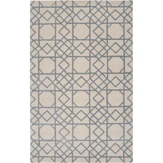 Hand tufted Weert Slate Blue Geometric Trellis Wool Rug (2 X 3)