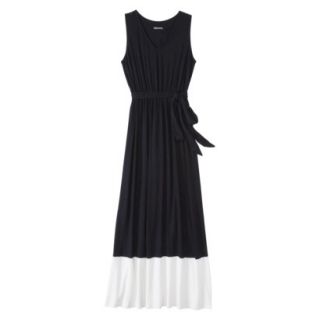 Merona Womens Knit Colorblock Maxi Dress   Black/Sour Cream   S