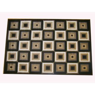 Generations Chocolate Abstract Squares Rug (39 X 51)