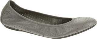 Womens Hush Puppies Chaste Ballet   Grey Pearl Perf Ballet Flats