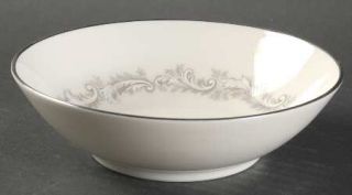 Noritake Marquis Coupe Cereal Bowl, Fine China Dinnerware   Gray,White Scrolls A