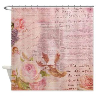  Pink Vintage Rose Shower Curtain  Use code FREECART at Checkout