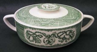 Royal (USA) Old Curiosity Shop, The (Green) 1.50 Qt Round Covered Casserole, Fin