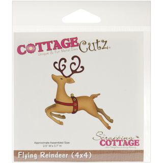 Cottagecutz Flying Reindeer 4x4 inch Die