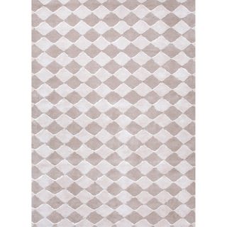 Hand tufted Transitional Geometric Pattern Ivory Rug (2 X 3)