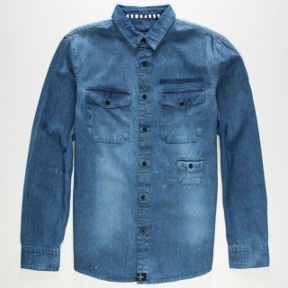 Slim Pickens Mens Denim Shirt Blue In Sizes Xx Large, Medium, Small, X La