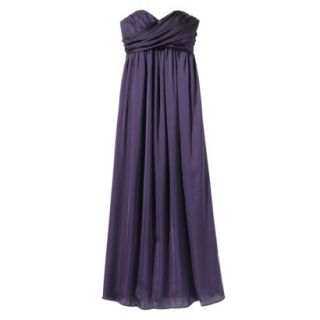 TEVOLIO Womens Satin Strapless Maxi Dress   Shiny Purple   6