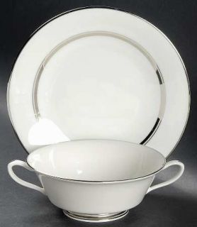 Oxford (Div of Lenox) Lexington Footed Cream Soup Bowl & Saucer Set, Fine China