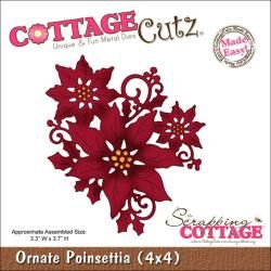 Cottagecutz Die 4x4 ornate Poinsettia Made Easy