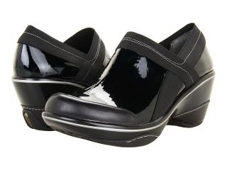 Jambu Cali Marble Patent Womens Wedge Shoes (Black)