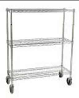 Rubbermaid 3 Shelf Safety Storage Rack   600 cup Capacity, 18x38x48 1/4