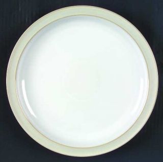 Denby Langley Linen Dinner Plate, Fine China Dinnerware   Off White, Tan Edge&Un