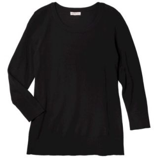 Merona Womens 3/4 Sleeve Pullover Sweater   Black   XXL