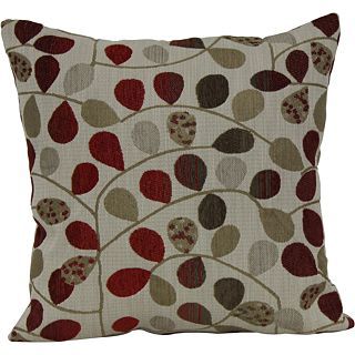 18 Square Jacquard Vine Decorative Pillow, Rouge