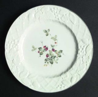Mikasa Strawberry Lane Dinner Plate, Fine China Dinnerware   Stoneware,White Emb