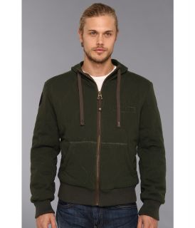 Authentic Apparel US Army Quilted Hoodie Mens Sweatshirt (Olive)
