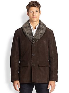 Andrew Marc Shearling & Suede Jacket   Brown