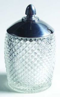 Westmoreland English Hobnail Clear (Round Base) Marmalade with Metal Lid   Stem