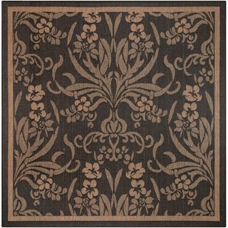Recife Garden Cottage Black/ Cocoa Rug (86 X 86) (BlackSecondary colors CocoaPattern FloralTip We recommend the use of a non skid pad to keep the rug in place on smooth surfaces.All rug sizes are approximate. Due to the difference of monitor colors, so
