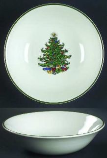 Cuthbertson Christmas Tree (Narrow Green Band,White) Coupe Cereal Bowl, Fine Chi