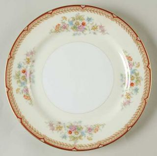 Noritake Mariposa Salad Plate, Fine China Dinnerware   Tan Laurel Edge,Floral,Go