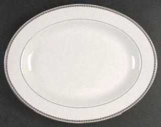 Ralph Lauren Claridge Platinum 14 Oval Serving Platter, Fine China Dinnerware  