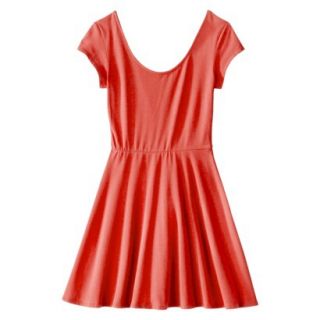 Mossimo Supply Co. Juniors Short Sleeve Fit & Flare Dress   Cabana Orange S(3 