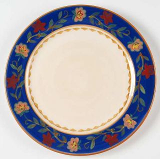Pfaltzgraff Villa Garden Dinner Plate, Fine China Dinnerware   Floral,Blue & Cre