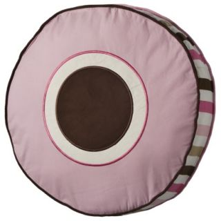 Bacati mddts/Strps Pink Round pilw