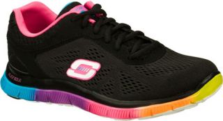 Womens Skechers Flex Appeal Style Icon   Black/Multi Casual Shoes