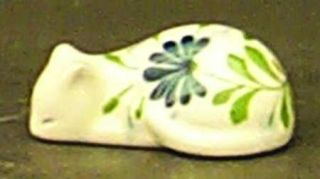 Dansk Sage Song Cat Figurine, Fine China Dinnerware   Blue Band/Flowers/Dots,Gre