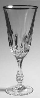 Fostoria Kimberly Platinum Fluted Champagne   Stem #2990,Platinum Trim, 24% Lead