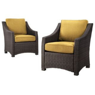 Wicker Club Chair Threshold 2 Piece Yellow Patio Furniture Set, Belvedere