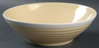 Sango Rio Yellow Coupe Soup Bowl, Fine China Dinnerware   Yellow/White Edge,Embo