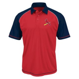 MLB Mens St. Louis Cardinals Synthetic Polo T Shirt   Red/Navy (M)