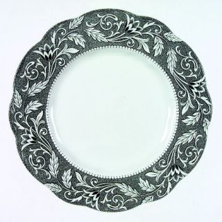 J & G Meakin Renaissance Black/White Dinner Plate, Fine China Dinnerware   Black