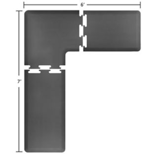 Wellness Mats L Series Puzzle Piece Collection w/ Non Slip Top & Bottom, 7x6x2 ft, Gray