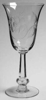 Heisey Dolly Madison Rose Water Goblet   Stem #4091, Cut#1015