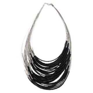 Womens Statement Necklace   Black/Silver (18)