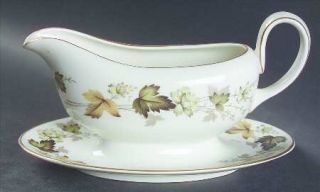 Royal Doulton Larchmont Gravy Boat with Attached Underplate, Fine China Dinnerwa