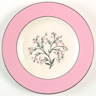 Homer Laughlin  Springtime (Pink Rim) #Cv32 Dessert/Pie Plate, Fine China Dinner