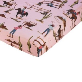 Cowgirl Fitted Crib Sheet   Print