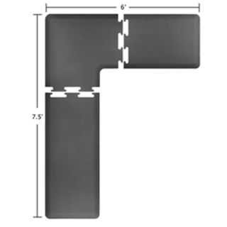 Wellness Mats L Series Puzzle Piece Collection w/ Non Slip Top & Bottom, 7.5x6x2 ft, Gray