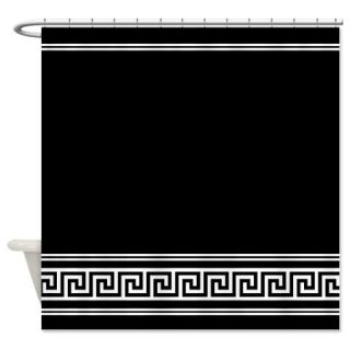  Classic Geometric Black Art Deco Shower Curtain  Use code FREECART at Checkout